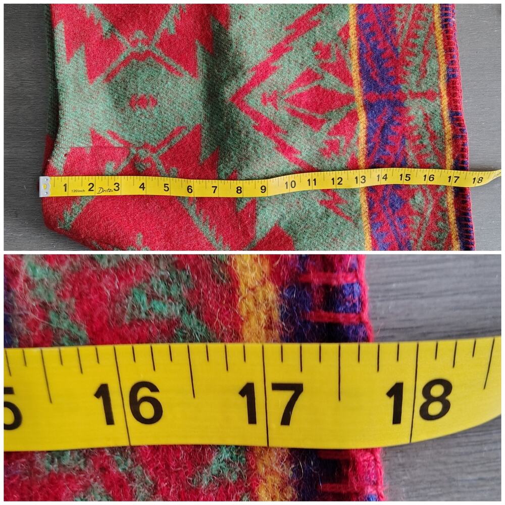 Ralph Lauren Country Wool Southwest Tribal Blanket Skirt Red Blue Green 6 - Picture 7 of 16